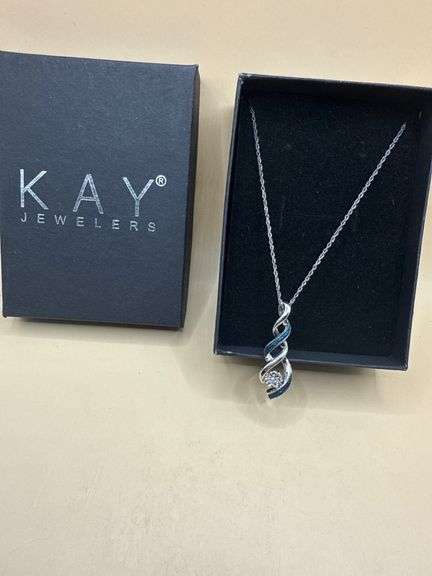 Sterling Silver 925 Italy Necklace with Blue & Clear Stones – Kay Jewelers Box