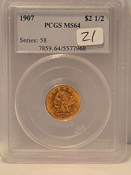 1907 $2-1/2 Gold Liberty - MS64