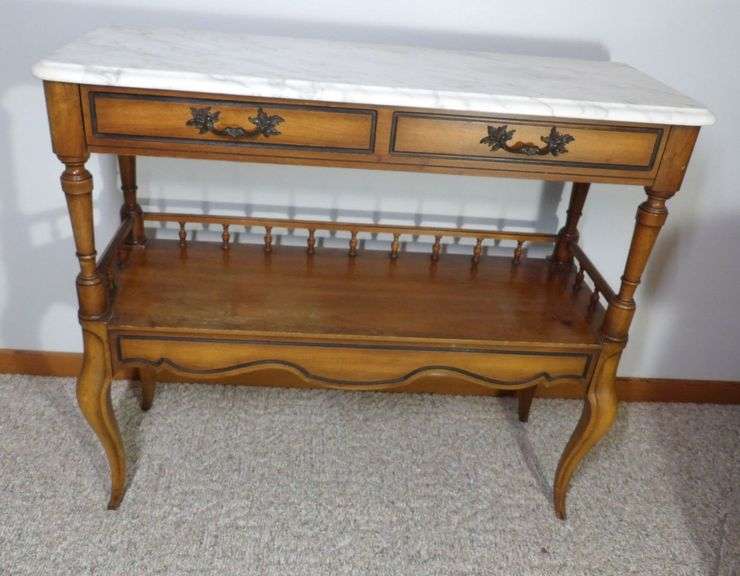 Italian Marble Top Console Table