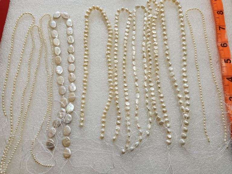 10 White/Pearl Colored Bead Strands For Jewelry Making