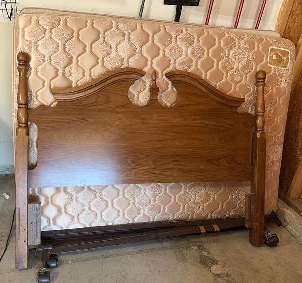 Full Size Bed Frame, Headboard, Box Spring and Mattress