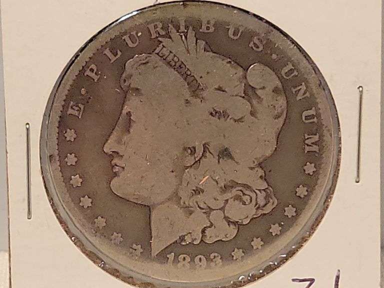 1893-CC Morgan Slver Dollar-AG