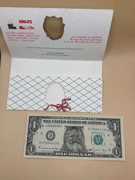 1988 “Santa Claus” Christmas Dollar – Big Bear / Harts Holiday Edition in Original Holder