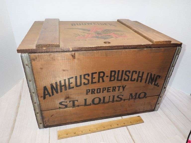 Budweiser Vintage Wooden Crate Box Centennial 1876-1976 Anheuser-Busch Beer