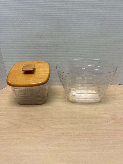 Longaberger Woodcrafts Lid and Two Plastic Inserts