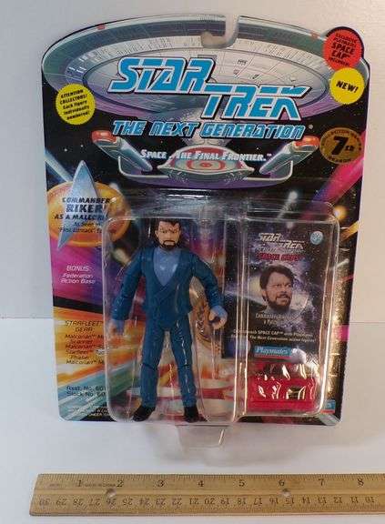 New 1993 Playmates Star Trek The Next Generation Cammander Riker As A Malcorian Action Figure
