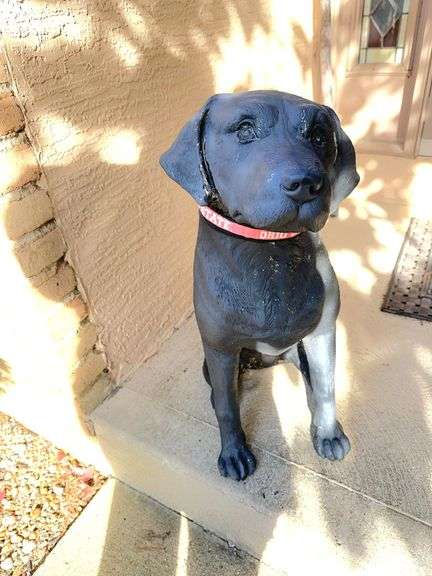 Huge ceramic black lab dog – 25 inches high
