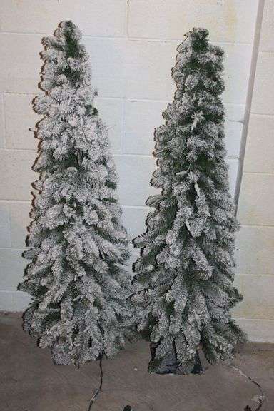 Flocked Lighted Trees