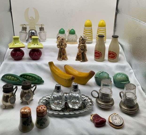 Vintage Salt and Pepper Shakers, Including Oil Lamps, Bananas, Milk Jugs and More