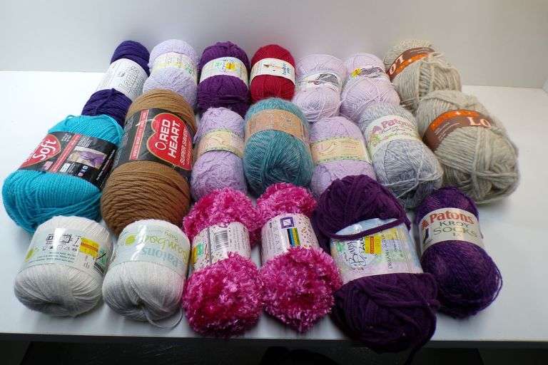 Lot of (20) Rolls of New Yarn of Various Shapes and Sizes