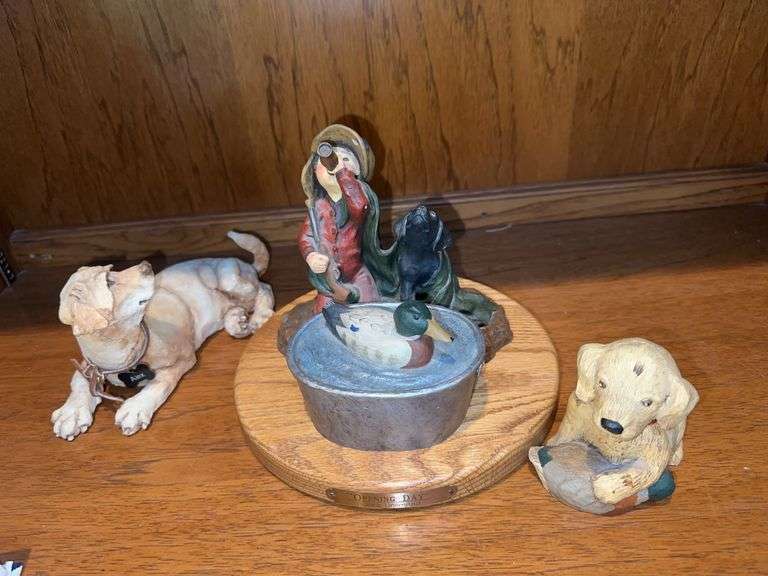 Dog figurines – ducks unlimited, etc.