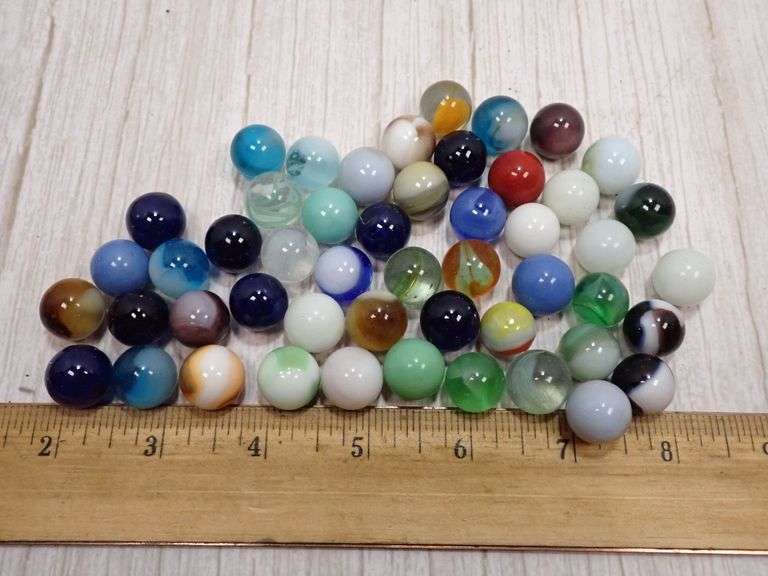 Old Glass Marbles Collection, Approx. 50 Pieces