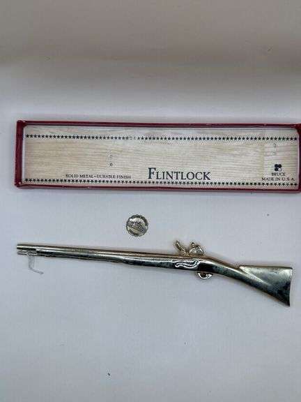Vintage Bruce “Flintlock” Rifle Letter Opener – Solid Metal, Made in U.S.A. with Box