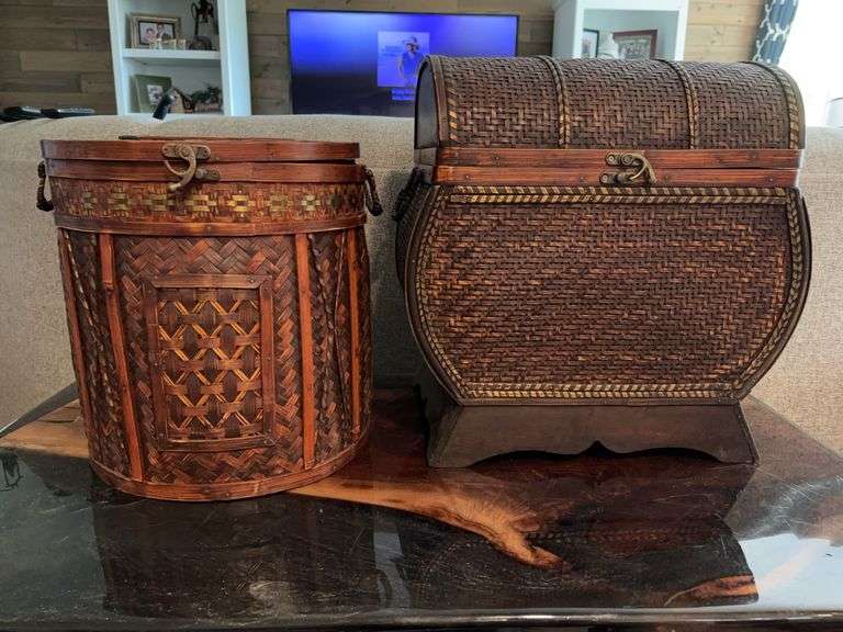 2 Antique storage chests/ Baskets