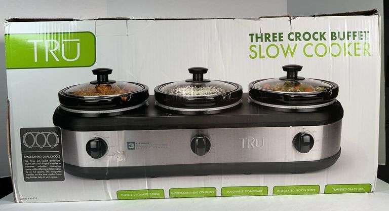 New in the Box, Three Crock Buffet Slow Cooker