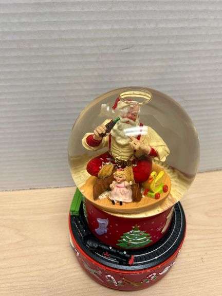 Coca-Cola Christmas Snow Globe Featuring Santa Claus with Train Base, 1991, Shada Music Co.