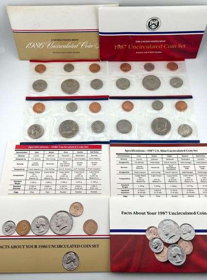 1986 & 1987 Uncirculated Sets