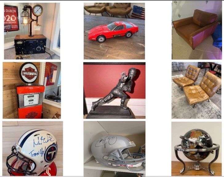 Vintage Gasoline Pump, Sports Memorabilia, and Lots More 