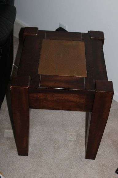 Copper & Wood Side Table