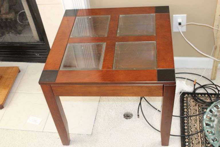 Wood & Glass End Table