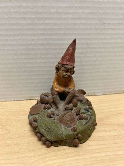 Freddy Hand-Crafted Figurine Featuring Gnome, Dated 1989, with Artist’s Mark Visible Tom Clark