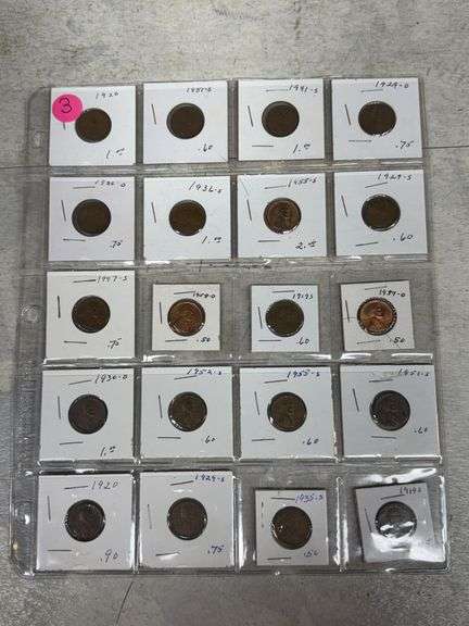 Wheat Pennies, Various Dates and Mint Marks