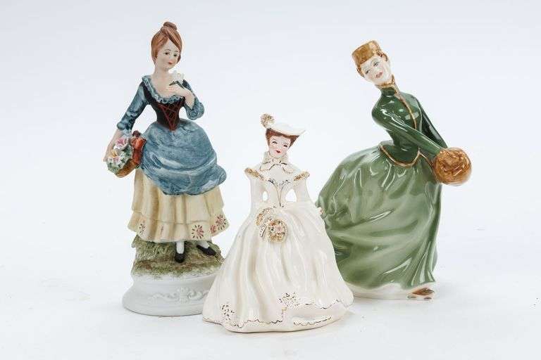 Three Fancy Lady Figurines