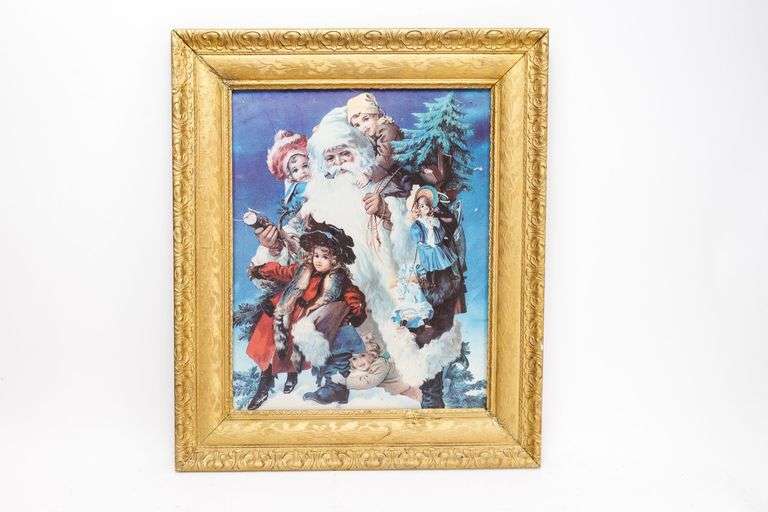 Vintage Offset Lithograph of Santa Claus