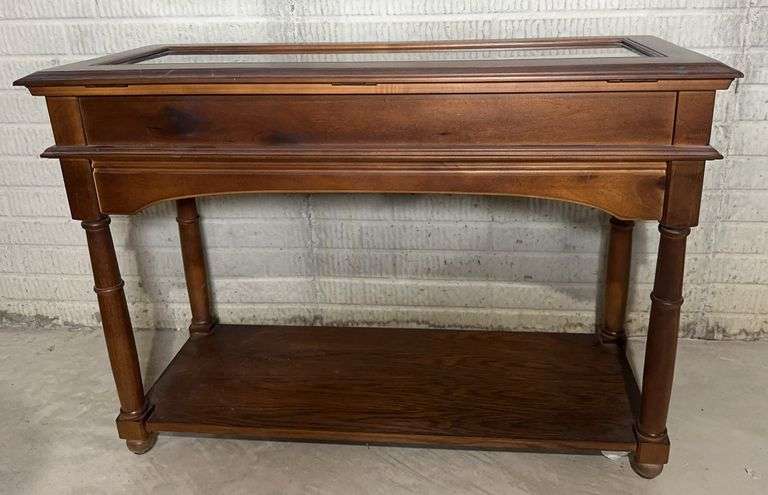 Sofa Table with Glass Center