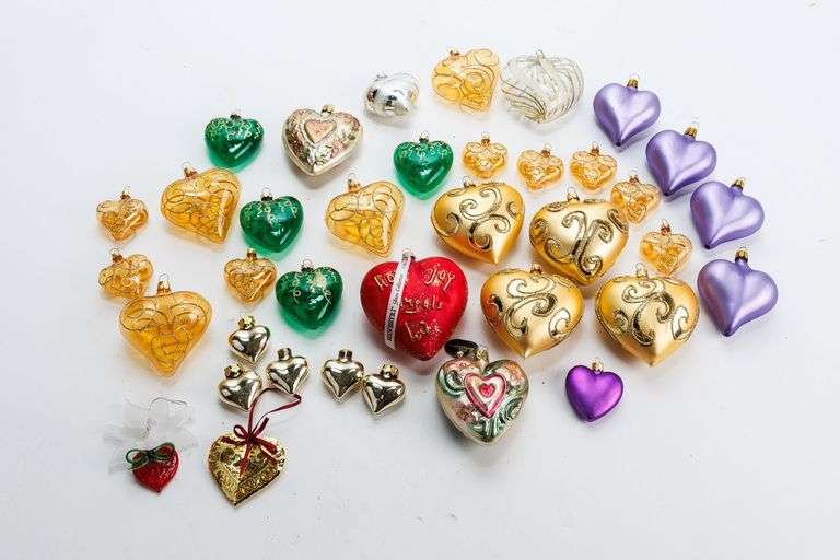 Glass Heart Ornaments