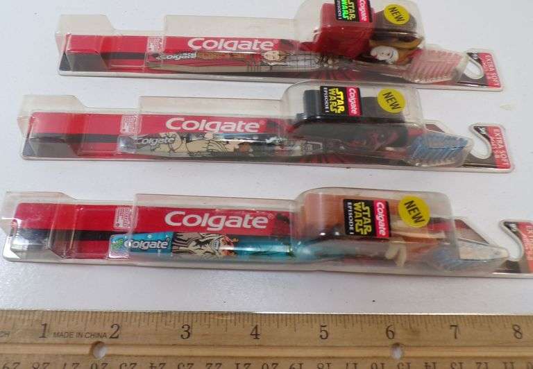 Lot of (3) New Colgate "Star Wars" Extra Soft Tooth Brushes
