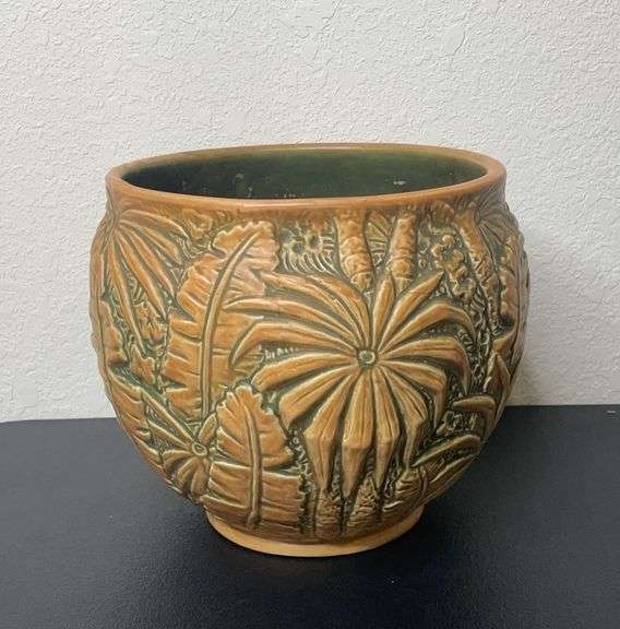 Vintage Weller Pottery Jardiniere with Embossed Floral Design