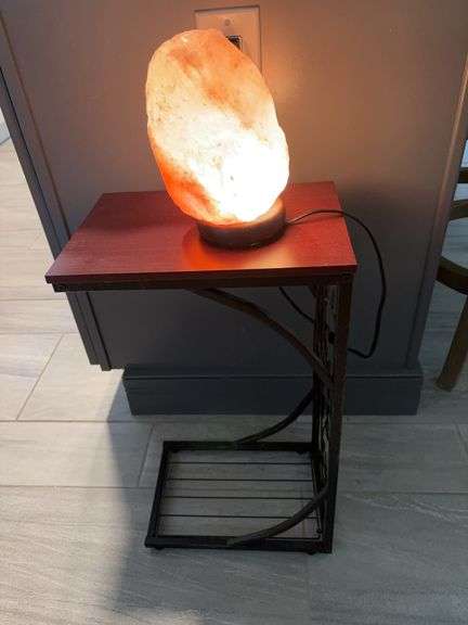 Himalayan Salt Lamp & Side Table