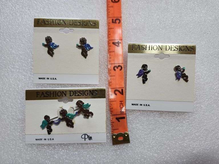 Cherub Earrings & Brooch