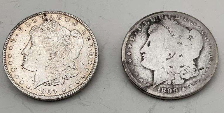 Two Silver Dollars 1899 and 1903