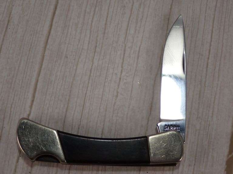 Sabre Japan Folding Lockback Pocket Knife with Black Handle