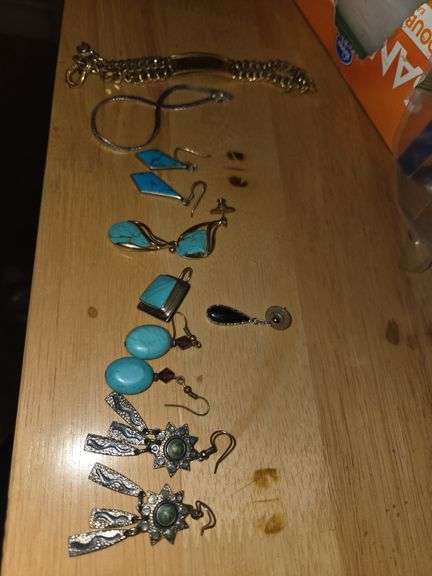 Variety of bracelets and earrings