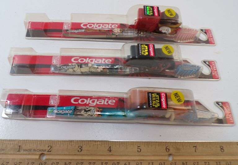 Lot of (3) New Colgate "Star Wars" Extra Soft Tooth Brushes