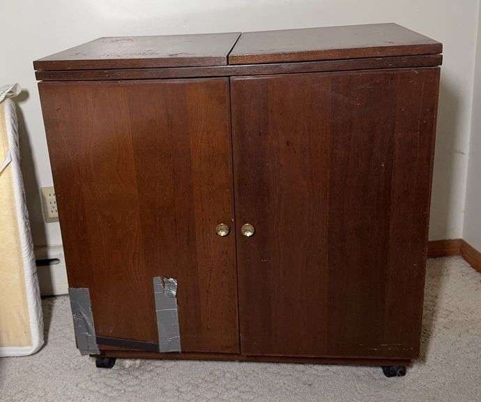 Wooden Sewing Cabinet with Expandable Top οΏΌ