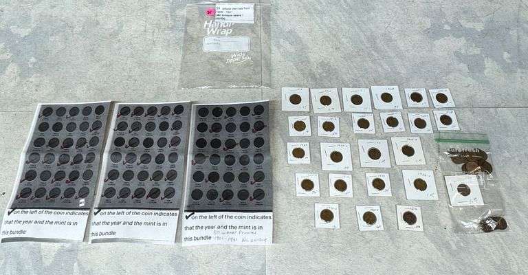 1909-1941 Wheat Pennies, 50 Unique Years/Mints