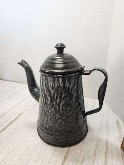 Granite Enamelware Coffee Pot with Lid