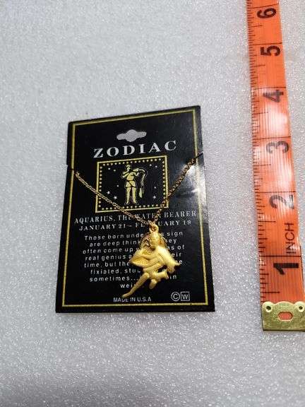 Zodiac Aquarius The Waterbearer Necklace