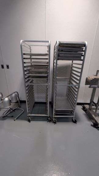 Two Aluminum Speed Racks With Trays - Auction Ohio