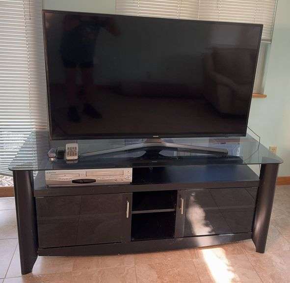50in Samsung TV, Emerson, DVD/VHS and Glass Top TV Stand