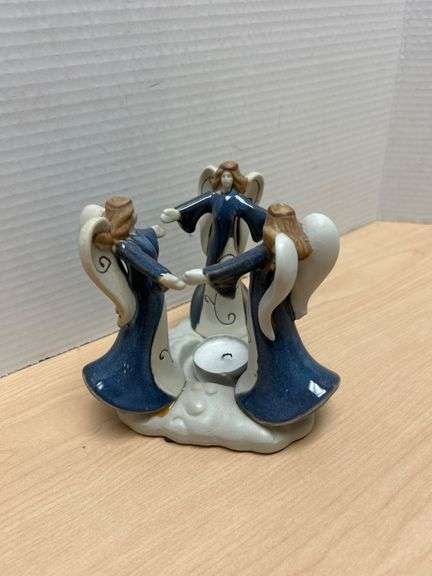 Decorative Ceramic Angel Candle Holder, Approximately 5 Inches Tall