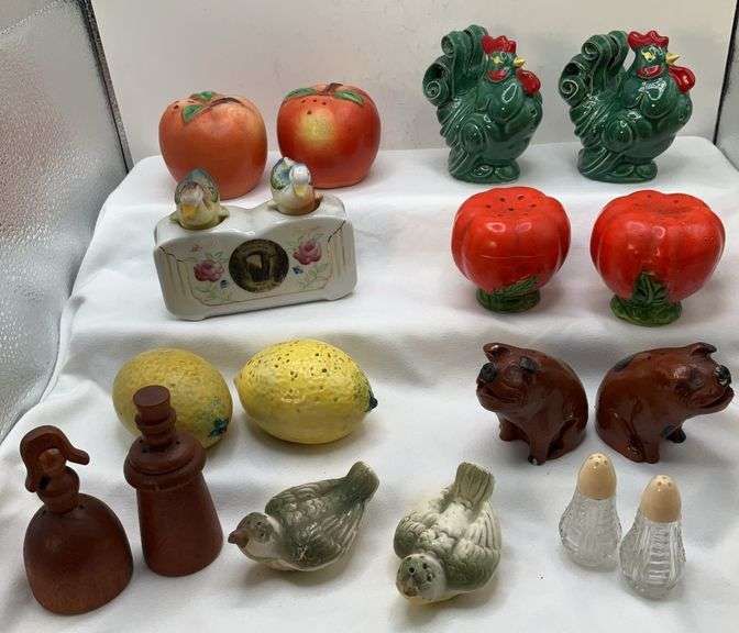 Vintage Salt and Pepper Shakers, Including Foods, Animals and More, Some Made in Japan
