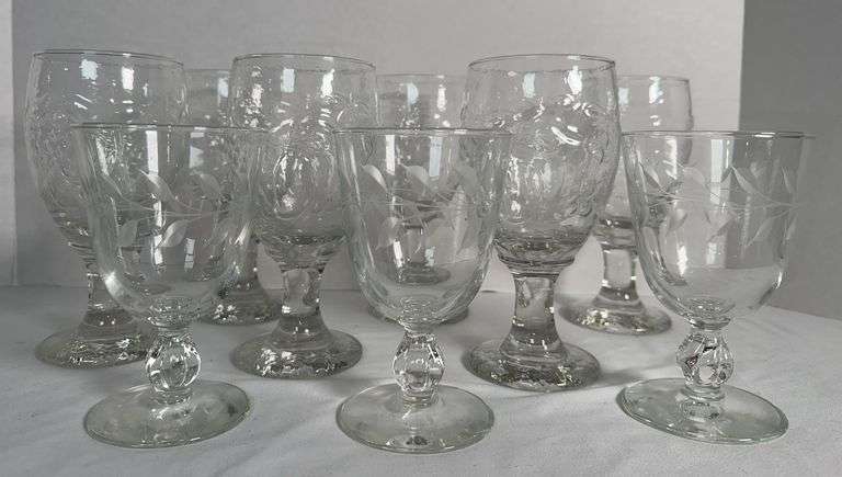 Wine Glasses, Set of Six & Set of Three