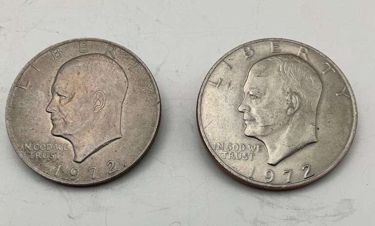 Two 1972 Silver Dollars
