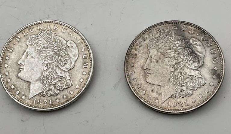 Two 1921 Silver Dollars
