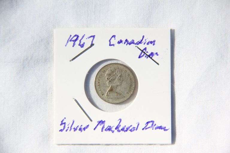 1967 Canadian Silver Dime Mackerel